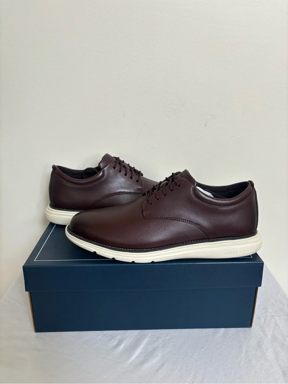 Cole Haan Men's Grand+ Plain Toe Leather Oxford Shoes 11.5 M Brown C42675 New
